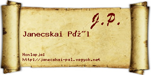 Janecskai Pál névjegykártya